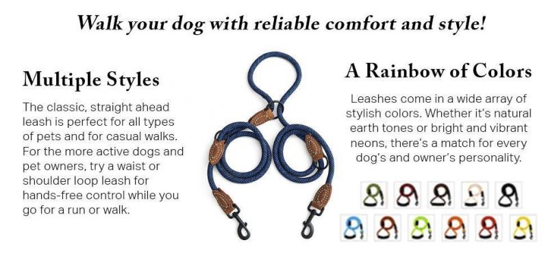1/2" X 6FT Nylon Pet Training Leash Thick Rope Dog Slip Leads