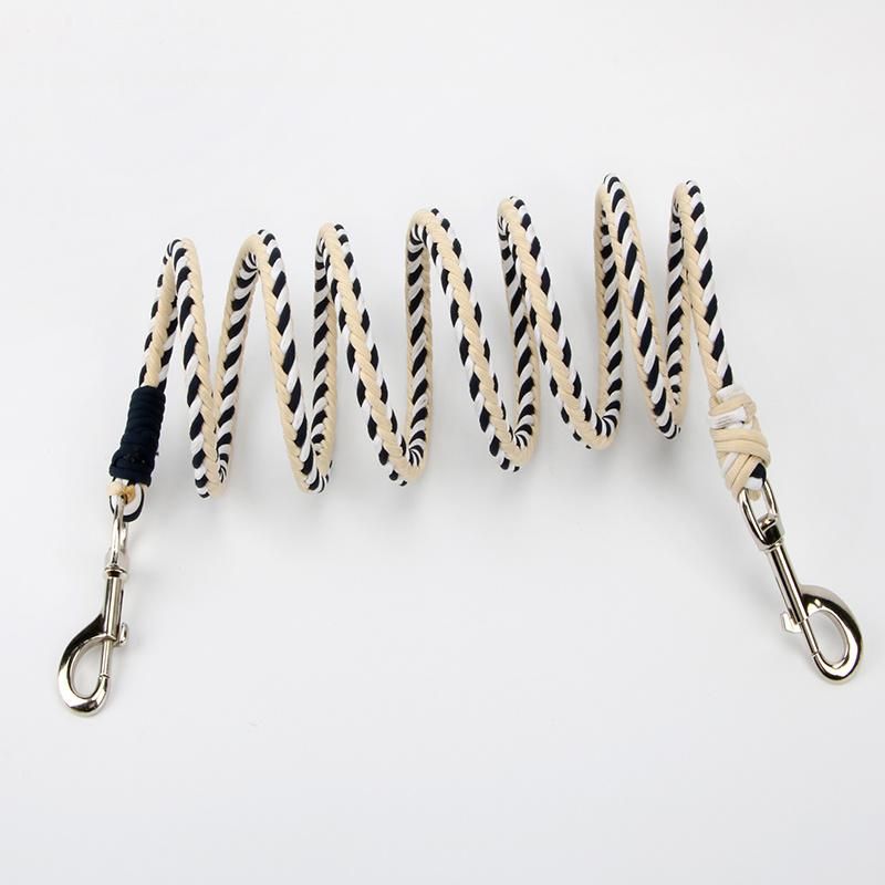 China Factory Handmade Hand-Knitted Muti Colors Cotton Dog Leash Strap Lead