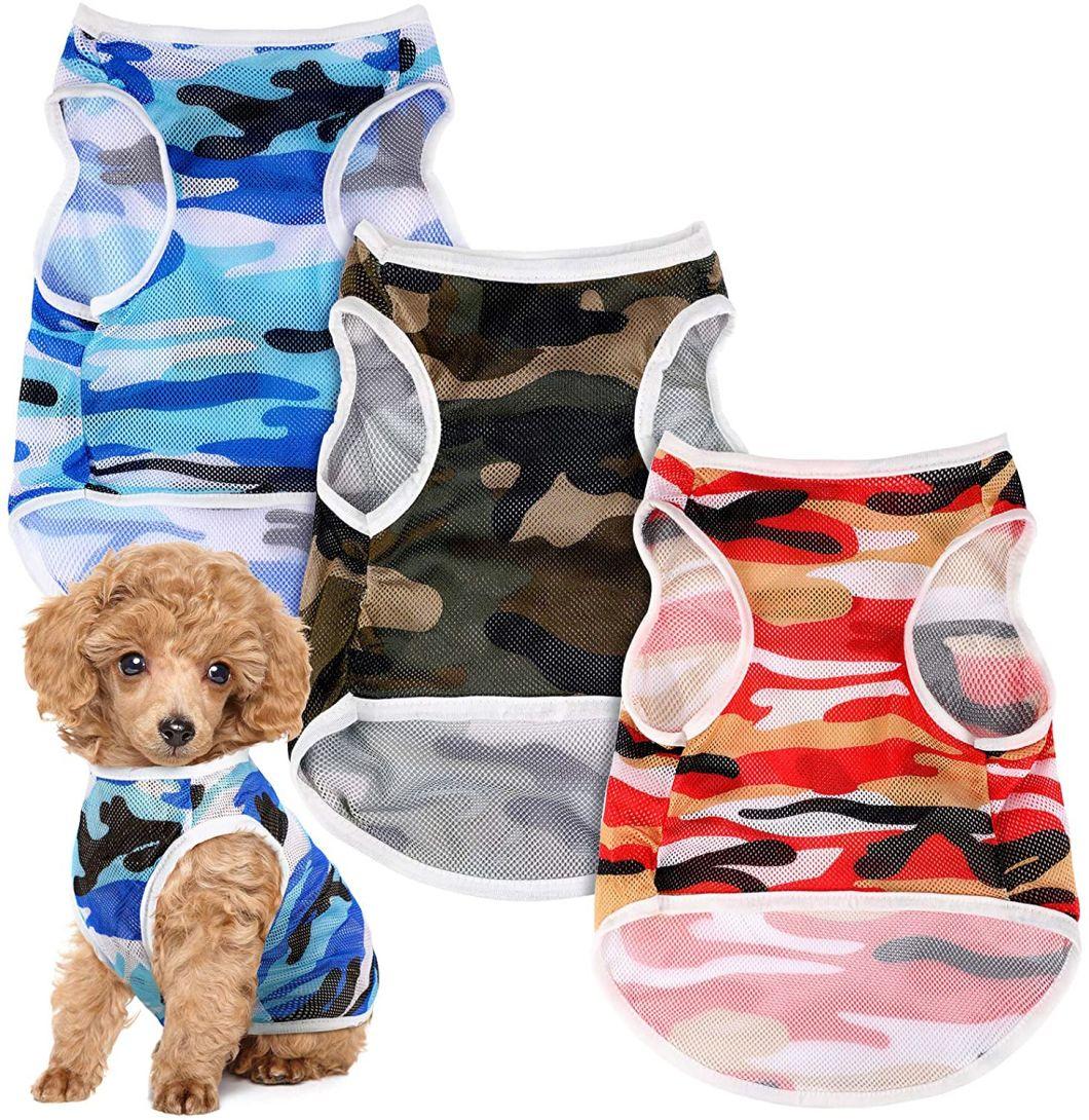 Cheap Wholesale Summer Spring Cotton T-Shirt Vest Pet Dog Clothes, Blank Pattern Cute Dog Apparel Dog Cloth