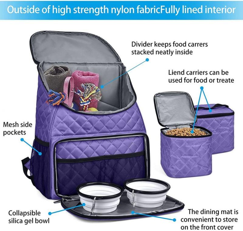 Double-Layer Pet Supplies Backpack for All Pet Travel Supplies Pet Travel Collapsible Food Baskets