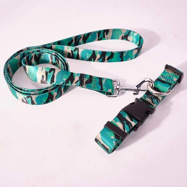 Dog Collar, Dog Leash, Pet Accessories, Nylon Dog Leash, Polyester Dog Rope, Camouflage Dog Leash, Heat Transfer Dog Leash, Promotional Dog Leash