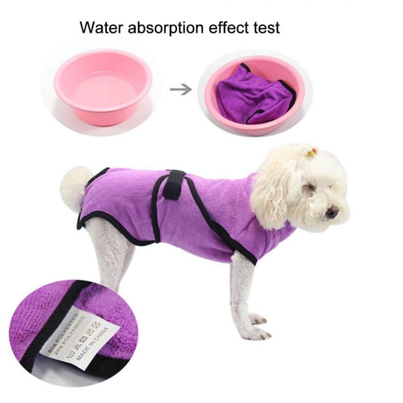 Warm Dog Clothes Microfiber Bathrobe Super Absorbent Pet Drying Towel Pet Products