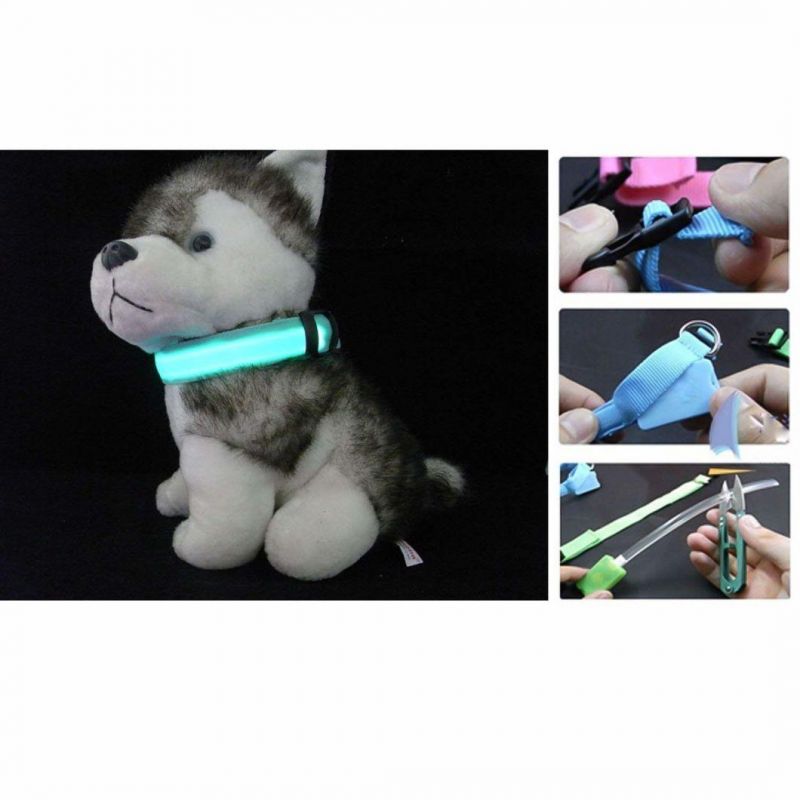 New Design LED Flashing Pet Collar Striped Reflective Dog Collar