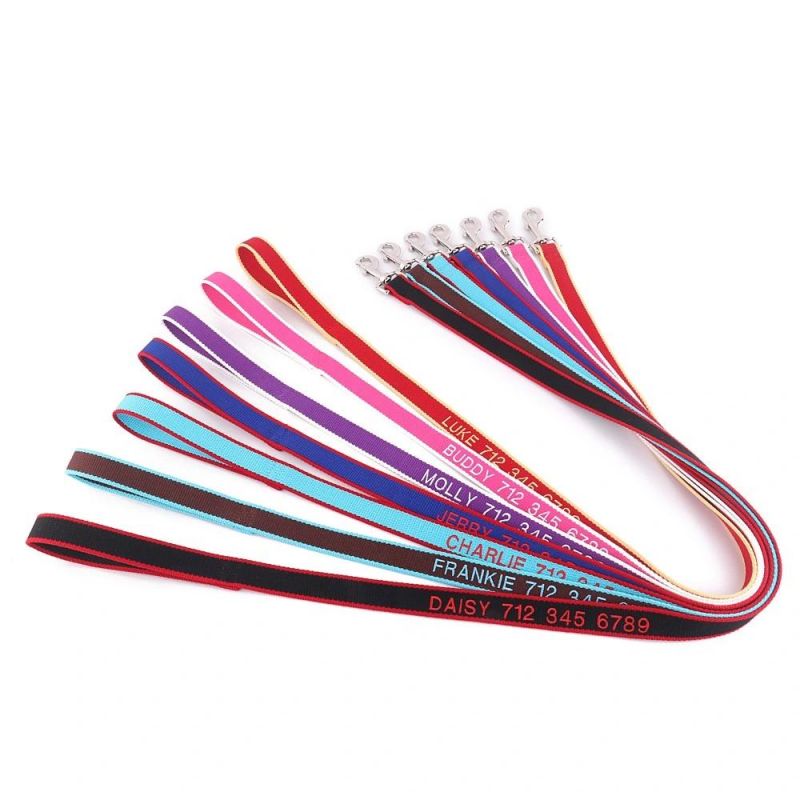 Bamboo Personalized Dog Leash Wholesale Custom Leashes Embroidered with Pet Name and Phone Number