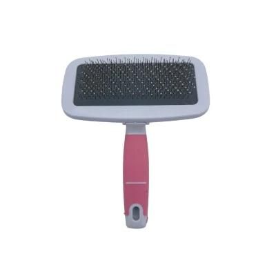 Pet Groomer Grooming Hair Removal Self Cleaning Slicker Brush for Dogs and Cats Pink-L