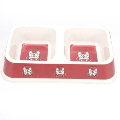 Double Plastic Dog&Cat Food Water Bowl with The Good Quality