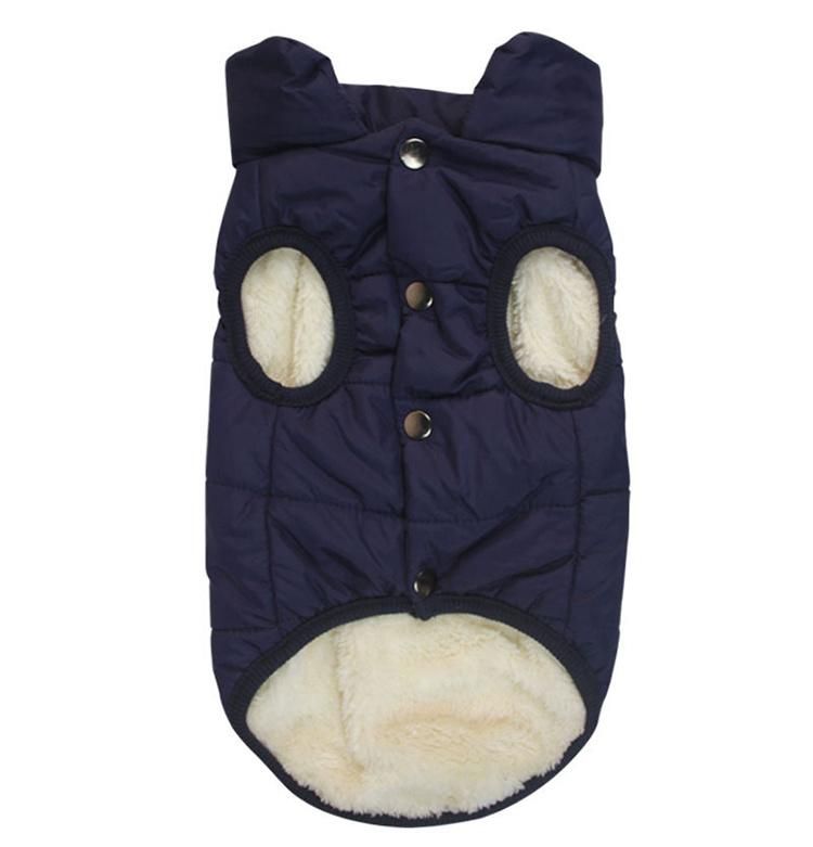 2 Layers Fleece Lined Warm Dog Jacket for Puppy Winter Cold