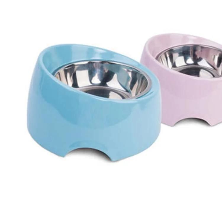 Melamine Beveled Mouth Stainless Steel Basin Custom Dog Bowl