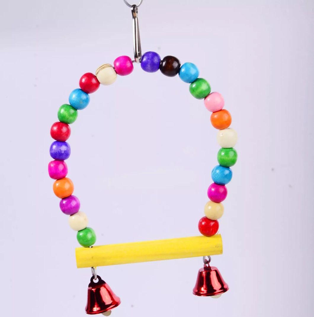 6 PCS Bird Parrot Toys Bird Swing Toy Colorful Chewing Hanging Hammock Swing Bell