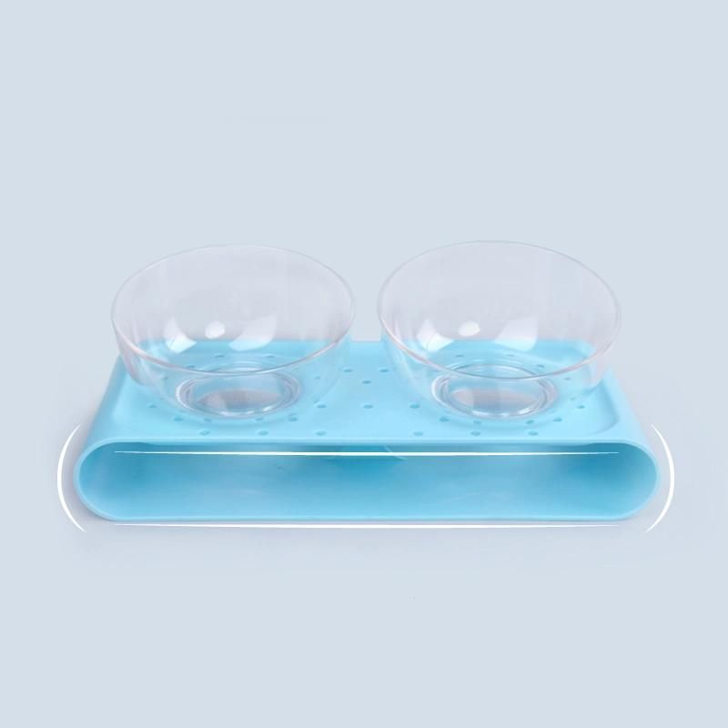 New Style 2-Bowls ABS Eco-Friendly Diner Set for Pet Feeding Food Bowl