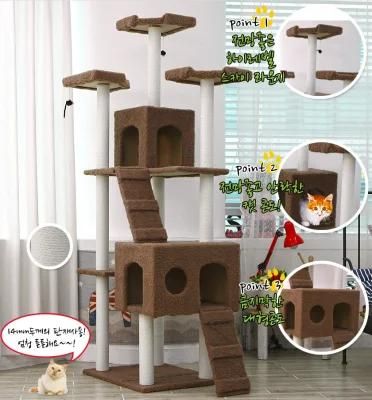 China Pet Products Wholesale Cat Condo Home House Sisal Scratch Post Large Modern Cat Tree