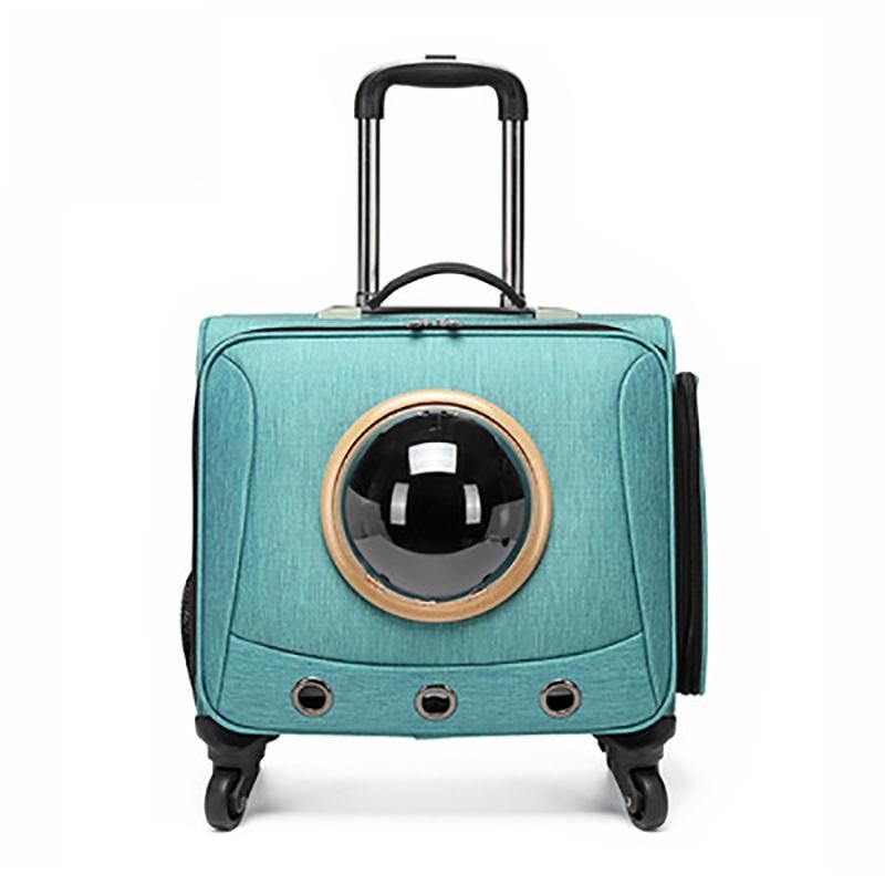 Fashion Breathable Pet Bag Travel Suitcase with Wheels and Trolley