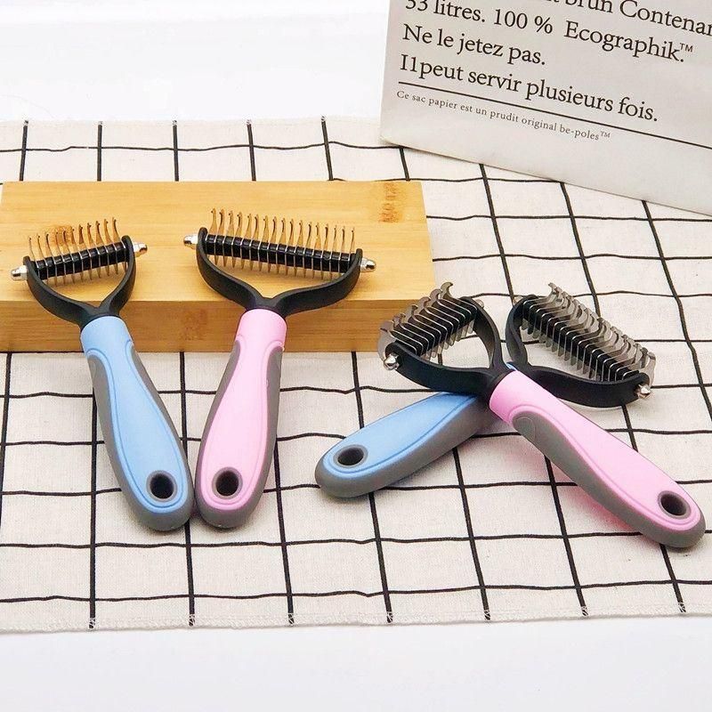 Double-Sided Pet Comb Cat Hair Removal Comb Dog Grooming Brush