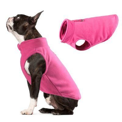 Classic Solid Pet Pullover Polar Fleece Jacket Dog Wholesale Custom Color Confortable Pet Winter Outwear for Small Large Dog