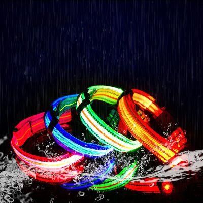 Reflective Waterproof Rechargeable Light-Emitting Collar Multi-Function LED Dog Collar