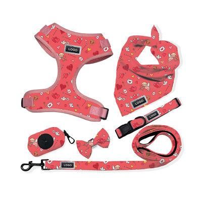 Custom Logo High Quality Dog Harness Sublimation Collar Leash Lead Poo Bag