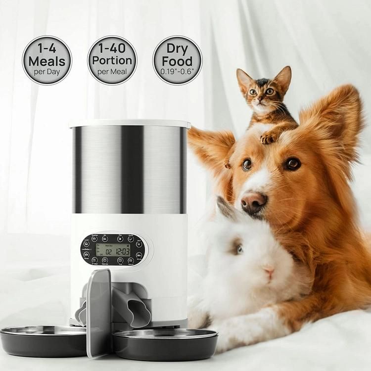 Custom Rust Steel Feeder Double out Dog Microchip Auto Smart Automatic Pet Feeder Stainless Steel Food Feeder Bowl