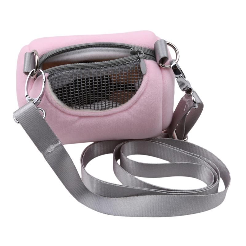Portable Small Pet Cage Cross Body House Travel Visible Mesh Satchel Hamster Carrier Bag