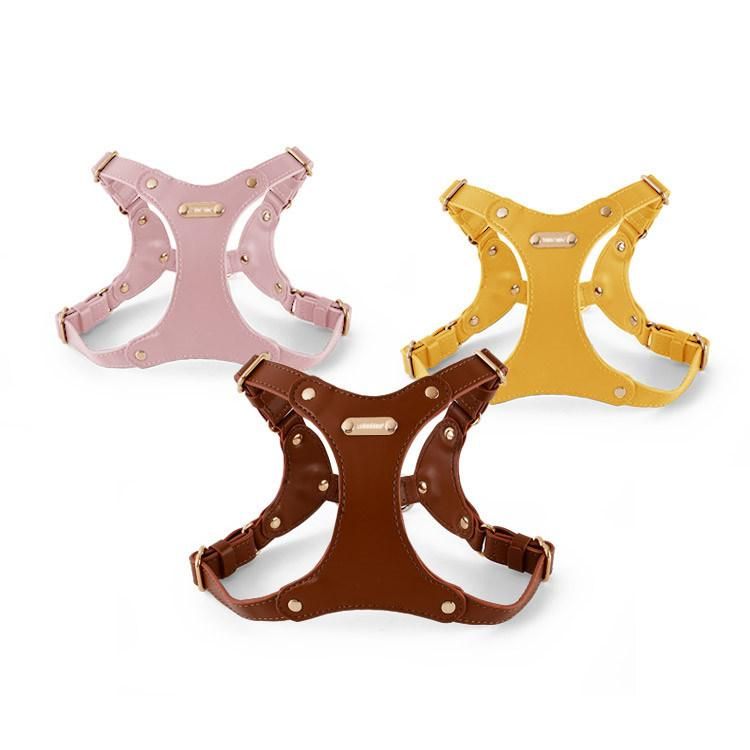 Wholesale New Pet Products Designer Stocked Personalized Luxury Vegan Leather Dog Harness