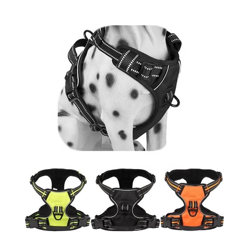 Luxury 3m Reflective Pet Vest Soft Mesh Padding No Pull Front Range Dog Harness with Handle