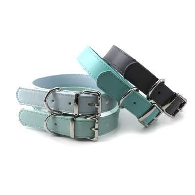 No Harsh Chemicals Zinc Alloy Hardware Basic Classic Padded Leather PU Dog Collar