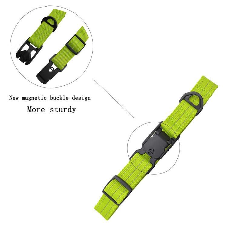 New Arrival Elastic Rope Lead Dog Reflective Leash with Safety Lockable Hook Pet Collar with Quick Side Release Magnetic Buckle Design