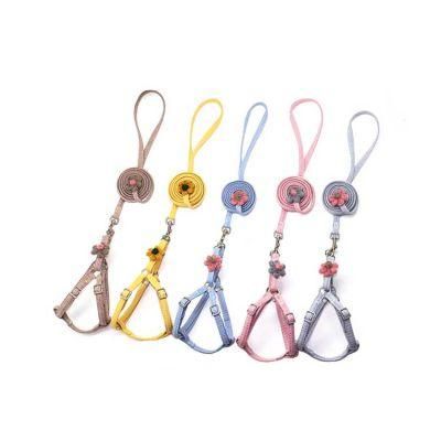 Soft Cotton No Push Dog Collar and Leash Set Dog Harness