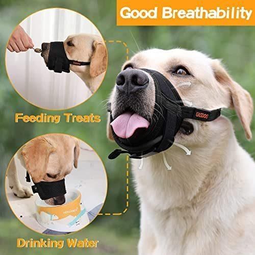 Anti-Biting Barking Secure Dog Muzzle Mesh Breathable Adjustable Strap Dog Mouth Cover Dog Muzzle for Ready to Send