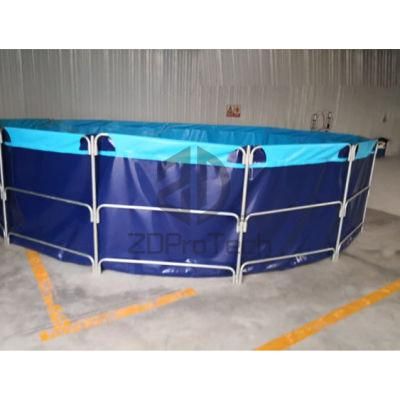 Foldable PVC Tarpaulin Tank Fish Pond, Custom Biofloc Fish Pool Tank.