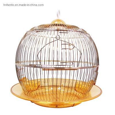Hot Sale Luxurious Golden Round Metal Parrot Bird Cage