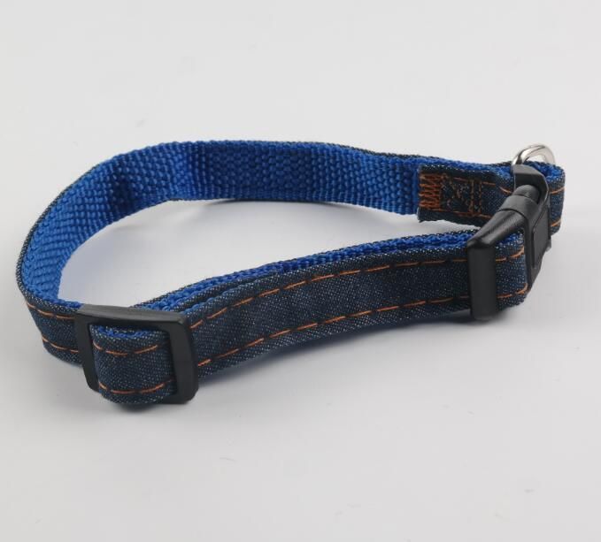 W1.5cm OEM Custom PP/Jean Material Webbing Pet Dog Collar