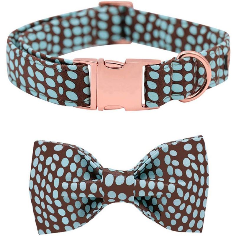 Metal Rose Gold Release Buckle Adjustable Dog Collars Bow Tie Collares