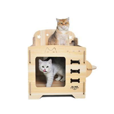 Wholesale Natural Environmental Protection Wood House Cat Beds