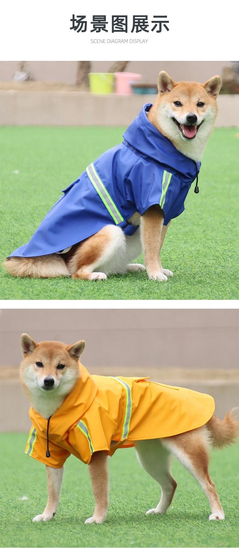 Dog Raincoats for Large Dogs with Reflective Strip Hoodie