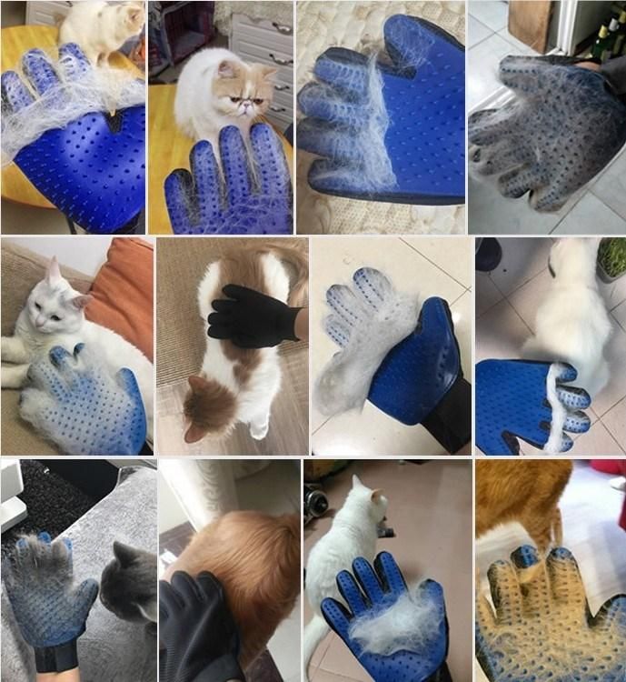 Massage Cleaning Deshedding Brush Cat Gentle Dog Grooming Glove, Bathing Pet Hair Remover Glove