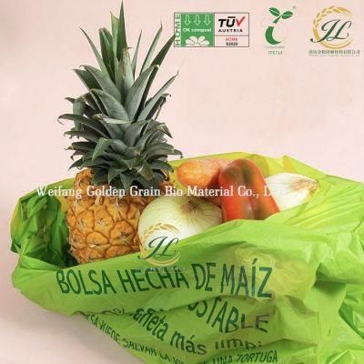 Customized Compostable Supermarket T-Shirt Bag/Biodegradable Shopping Plastic Bag/Carrier Bag/Grocery Plastic Vest Shopping Bag