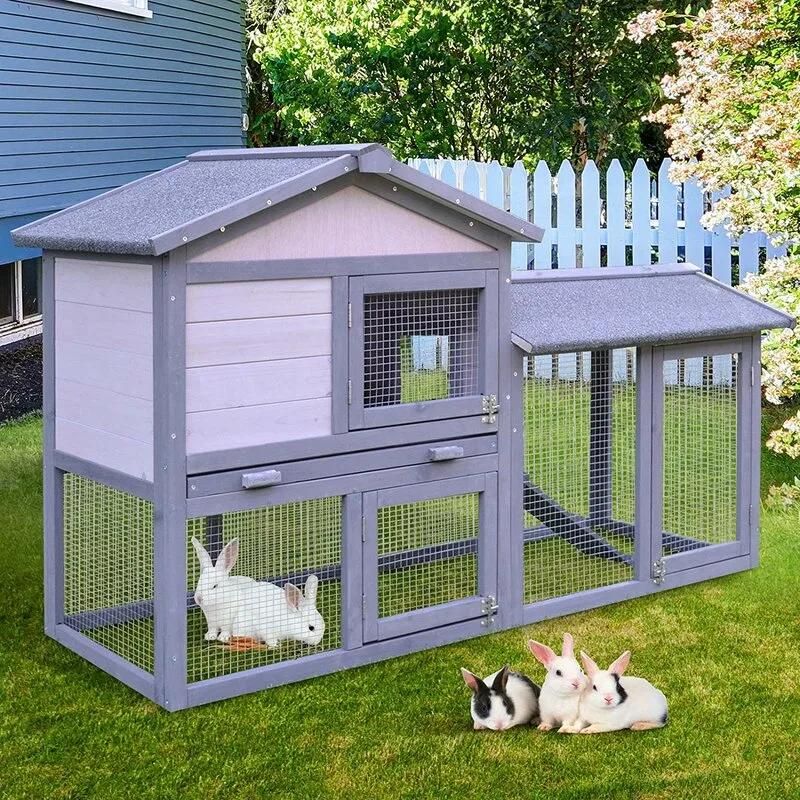 Aayush Wooden Hutch with Ramp Rabbit Small Animal Hutch