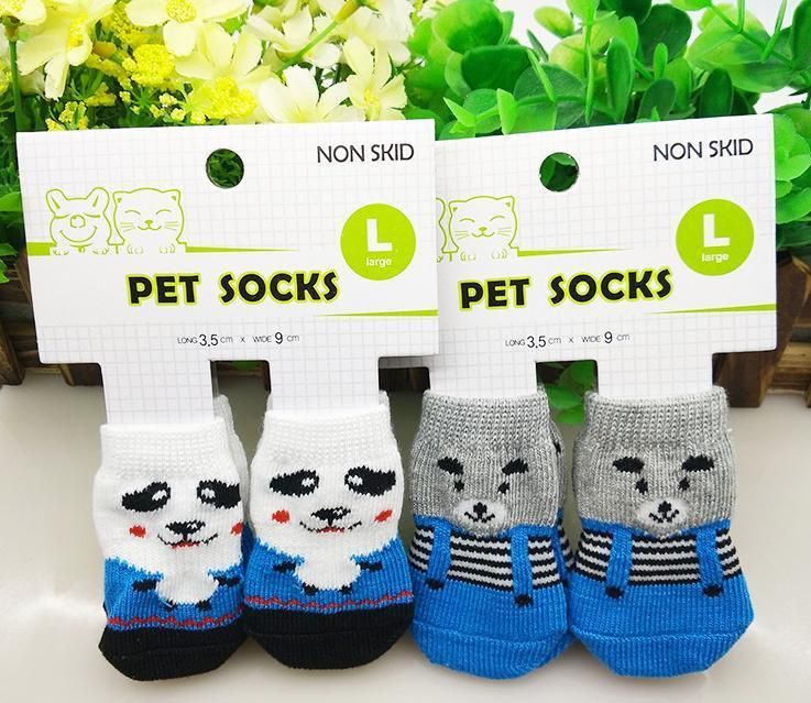 4PCS/Set Anti-Slip Dog Socks Lovely Pet Socks Custom Dog Socks