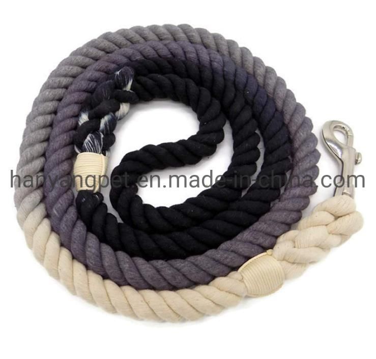 Custom Colorful Cotton 100% Rope Dog Leash Rainbow Lead