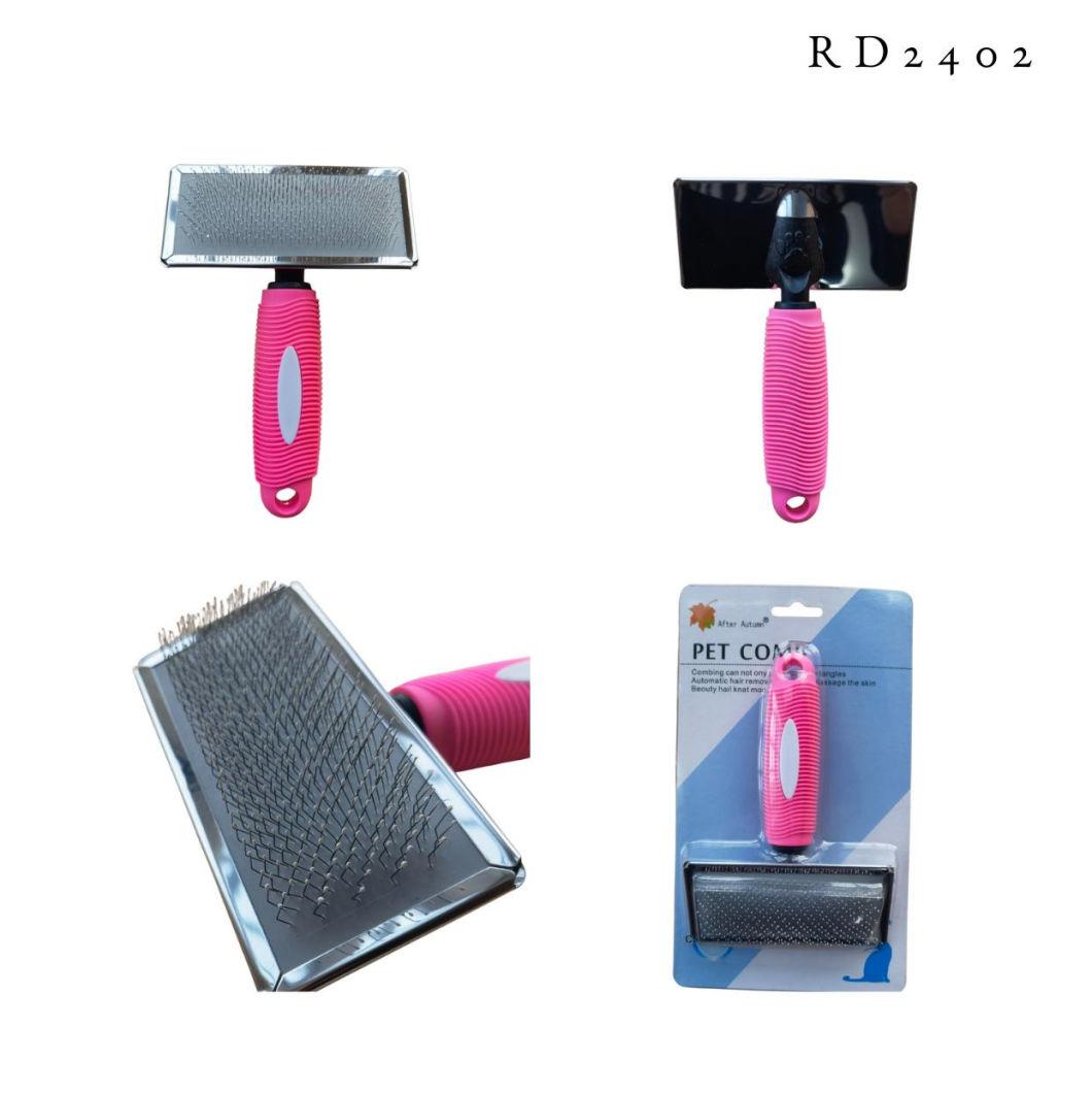 Stainless Steel Pet Shedding Grooming Comb and Brush Pink-M