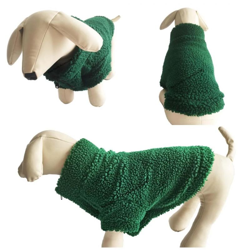 Warm Zip Lamb-Fleece Soft-Lined Coat Dog Accessories Apparel Pet Clothes