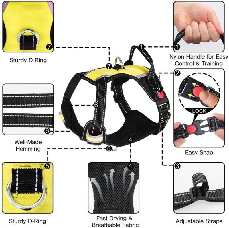 Reflective&Comfortable Soft Air Mesh Lining Dog Harness