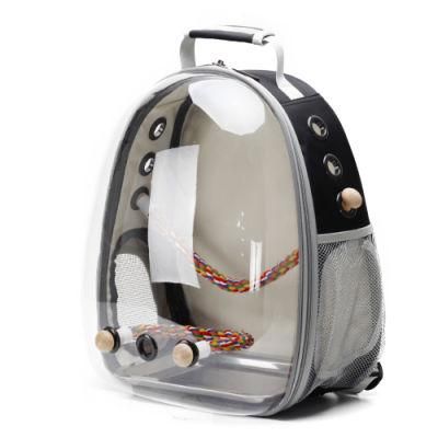 Waterproof Parrot Cage Outdoor Backpack Pet Carrier PVC Transparent Colorful Outdoor Pet Products