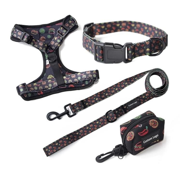 Custom Designs & Logo Pet Harness, Collar, Lead, Poop Bag Holder & Bow Tie, Dog Accessory Harness