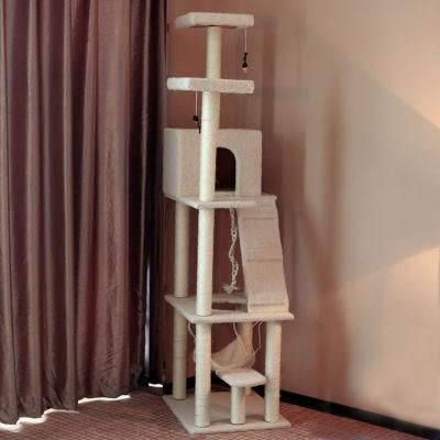 Sisal Castle Modern Wholesale Large Big Climbing Scratch Cat Tree Pet Scratcher Wood Condo Furniture Tower