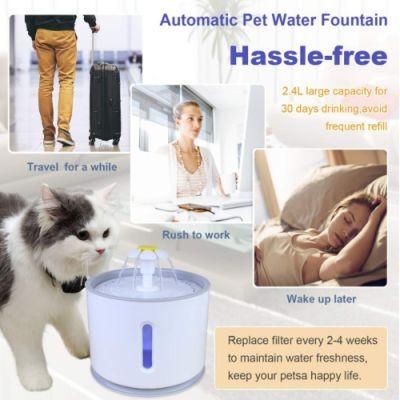 2021 New Design Pet Accessories 2.4L Capacity Automatic Cat Water Fountain