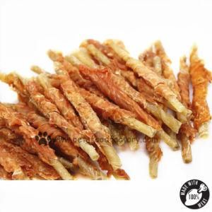 Natural Dry Chicken Wrapped Rawhide Sticks Dog Treats