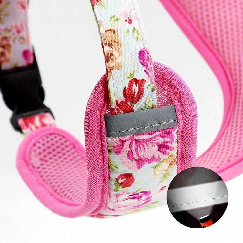 Wholesale Custom Logo Dog Accessories Mesh Adjustable Reflective Personalized Dog Collar Leash and Harness Set