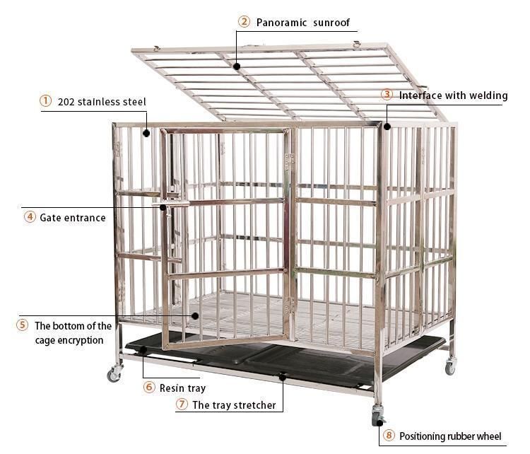 High Quality Stainless Steel Dog Cages Carriers Houses Large