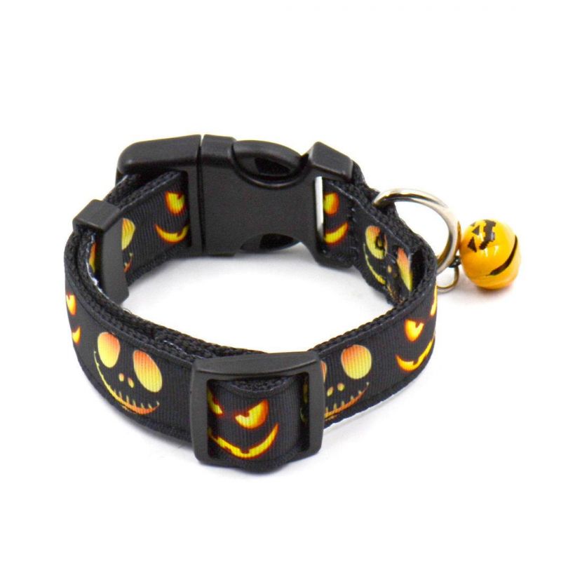 Halloween Polyester Dog Collar Adjustable with Bell Festival Creative New Products Pet Collar